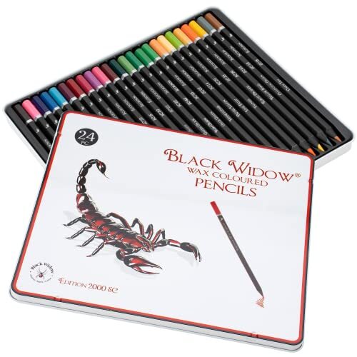 Black widow colouring pencils - black,