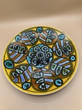 Large Poole Pottery Delphis Charger Angela Wyburgh 1960s / 70s 14" Diameter