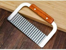 Stainless Steel Potato Dough Chipper Salad Vegetable Crinkle Kitchen French Tool