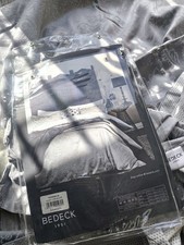 BEDECK 1951 Miramar Double Duvet Cover Silver Luxury Jacquard Weave Print New