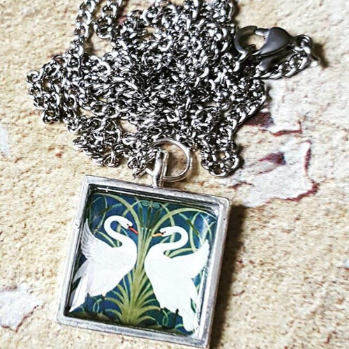 Unique swans necklace - unique, handmade