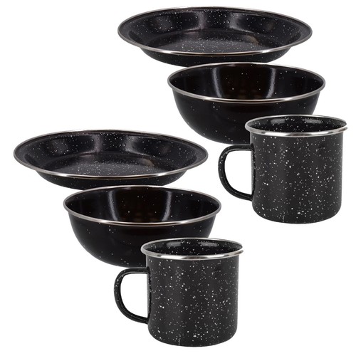 Camping dinner set enamel - set,