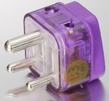 Travel Adapter Power Plug for US to INDIA INDIAN Type D Purple [2-Ports + SURGE]