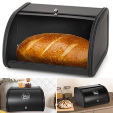 Large Metal Bread Box Roll Top