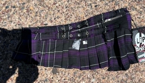 Lip service purple plaid kilt - service,