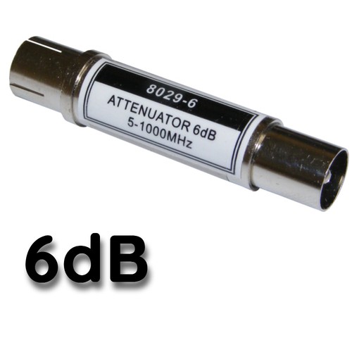 Aerial attenuator 6db coax - tv,