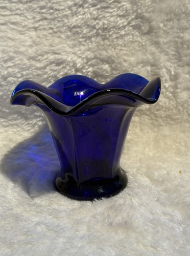 Vintage cobalt blue tulip - tulip, vase