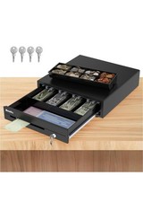 16" Heavy Duty Cash Drawer for POS System – Fully Removable Tray, 4 Bill/8 Coin