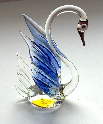 Dainty glass swan ornament - swan,