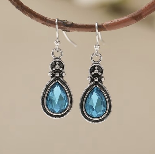 Aquamarine silver earrings - silver,