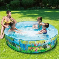 Kids 6ft Safari Outdoor Swimming Paddling Pool Quick Easy Set Up Garden Summer 