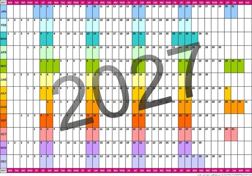 2027 year wall - 2027, planner