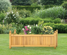 Large Garden Wooden Rectangular Flower Planter Ornamental Plant Pot New