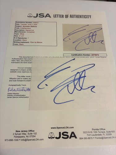 Sylvester stallone signed - stallone,