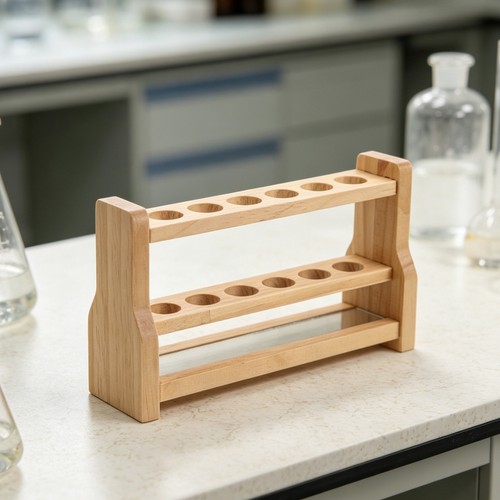 Wooden test tube rack - test,