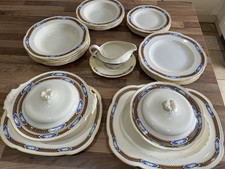 Antique 31 piece Woods Ivory Ware Art Deco Dinner Set Design No 6065 from 1930’s
