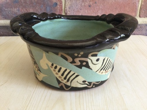 Majolica ashtray fish - majolica,