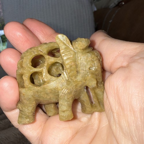 Vintage elephant hand carved - vintage,