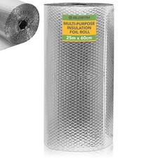 BLOSTM Foil Insulation Roll 60cm x 25m Radiator Reflector Panels Heat Energy