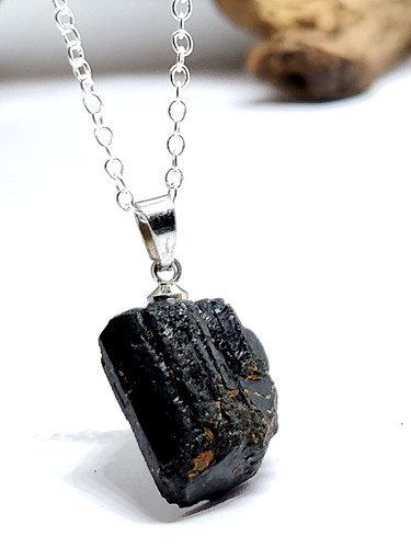 Black tourmaline chain - black,