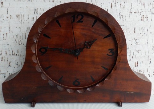 Vintage wood mantel clock - vintage,