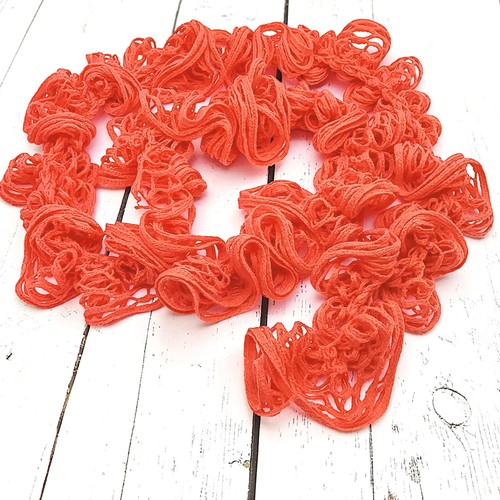 Handmade orange ruffle - orange, scarf