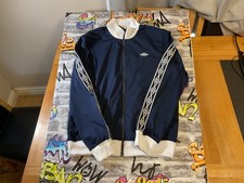 Men’s UMBRO Logo Arms navy  Track Top Jacket Large vgc casuals