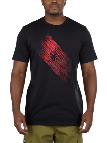 Mens spyder black red print - mens, black/