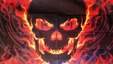 SKULL WITH FIRE FLAG 5X3