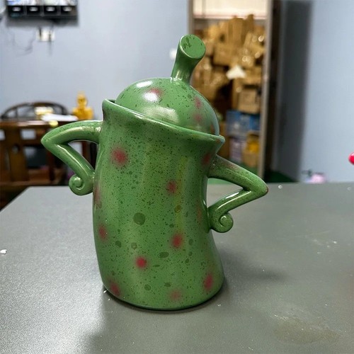 Retro spotted storage jar with - spotted,