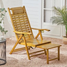Bamboo Folding Recliner Garden