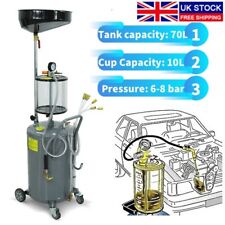 Oil Drain Tank Garage 80L Air Discharge Waste Oil Drainer Chang Extractor Pan UK