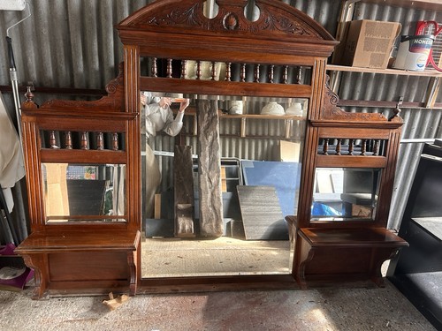 Victorian walnut mirror - victorian,