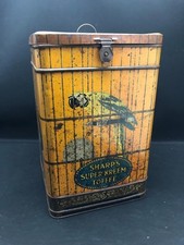 SHARPS SUPER KREEM  TOFFEE VINTAGE SHOP COUNTER TIN PARROT CAGE PICTORIAL SCENE