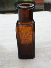 Scarce tiny small 'PAREX REG' amber glass medicine chemist cure bottle 1890-1920