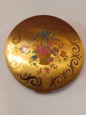 Vintage Collectible Stratton Flower Basket Make Up Powder Compact (2479)