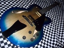 STUNNING IBANEZ AFC_155 JET BLUE BURST SEMI ACOUSTIC JAZZ ELECTRIC GUITAR