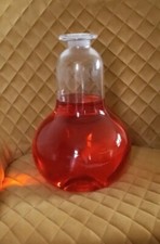 Vintage pear shaped glass apothecary jar/ 30cm high/ 19cm wide