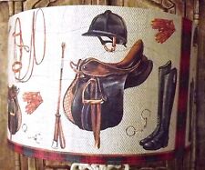 Riding Lampshade Shabby Chic horses saddle boots whip equestrian   FREE GIFT