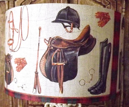 Riding lampshade shabby chic - riding,