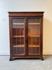 Vintage Glass Bookcase Cabinet