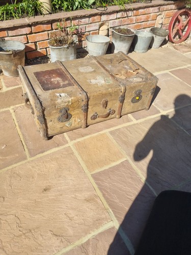 Antique vintage travel trunk - antique,