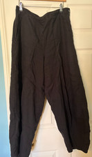 OSKA BLACK LINEN TROUSERS Size