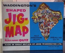 VINTAGE WADDINGTONS JIG-MAP INDIA C No.426 w. place names quiz
