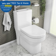 2 in 1 Close Coupled Toilet With Sink On Top Combo Space Saving Cloakroom Unit
