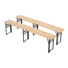 2X Extra Large Folding Wooden Bench Bistro Dining Beer Table Chair Outdoor 217cm