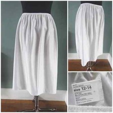 Vintage Half Slip Petticoat 1980s White Satin Nylon Ladies 80s Size 12 - 14