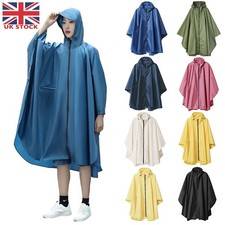 Waterproof Rain Poncho Lightweight Reusable Hiking Rain Coat Jacket with Hoods