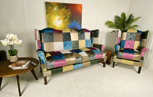 Luxury patchwork wingback set - luxury,