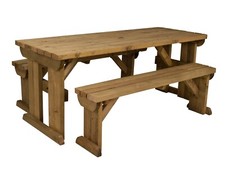 Wooden Picnic Bench Set Outdoor Garden Furniture, Yews Compact